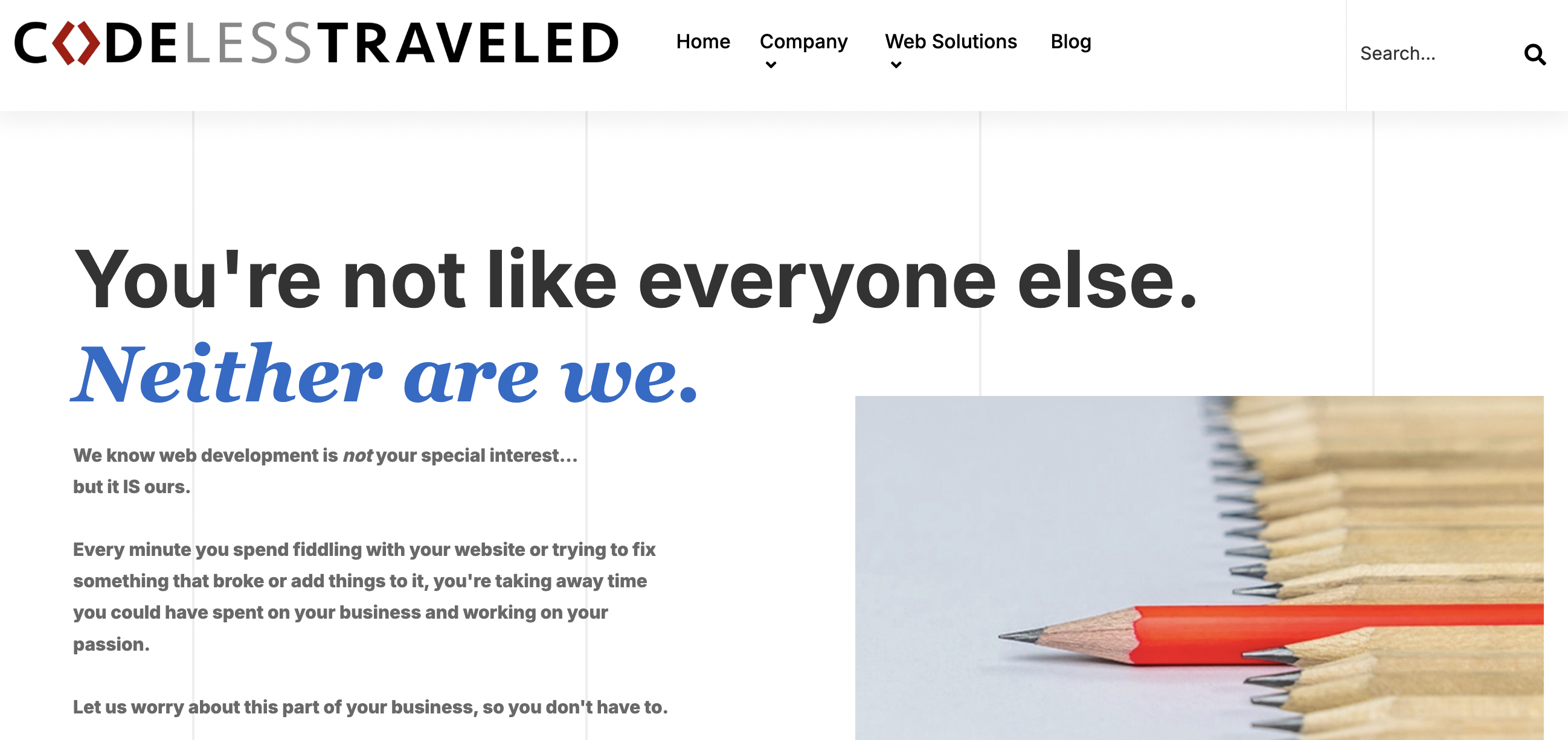 Code Less Traveled | Why Choose Us Code Less Traveled