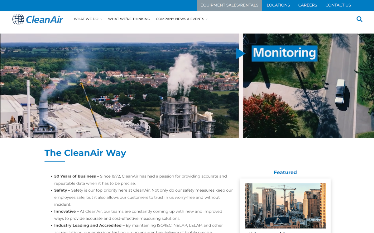 Screenshot placeholder for the Clean Air site