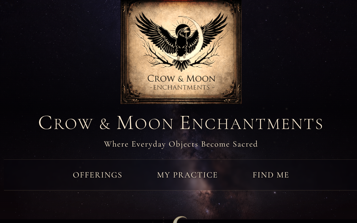 Screenshot placeholder for the Crow and Moon Enchantments site